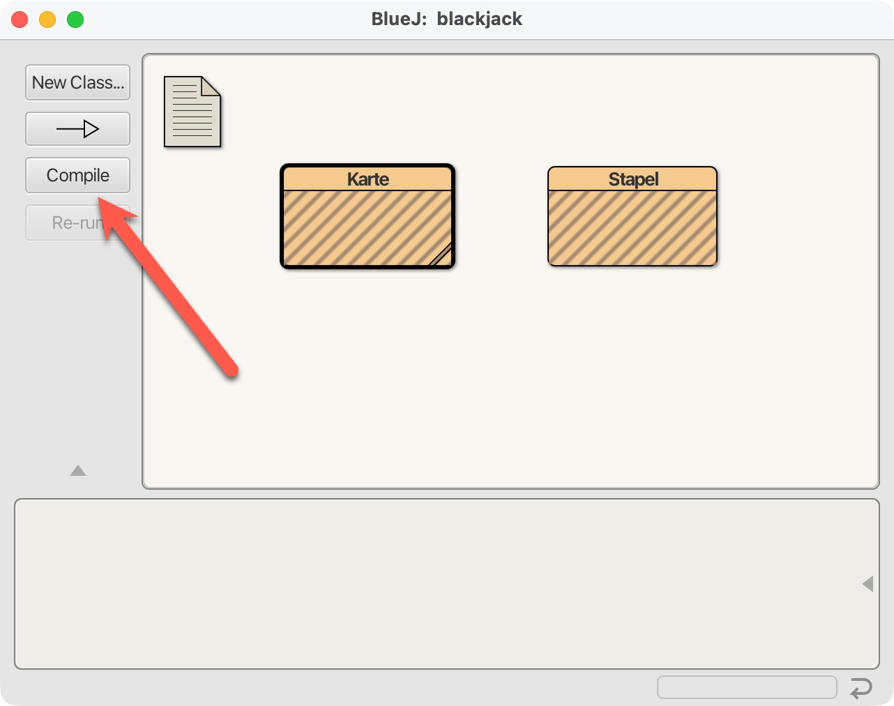 BlueJ-Kompilieren-Button