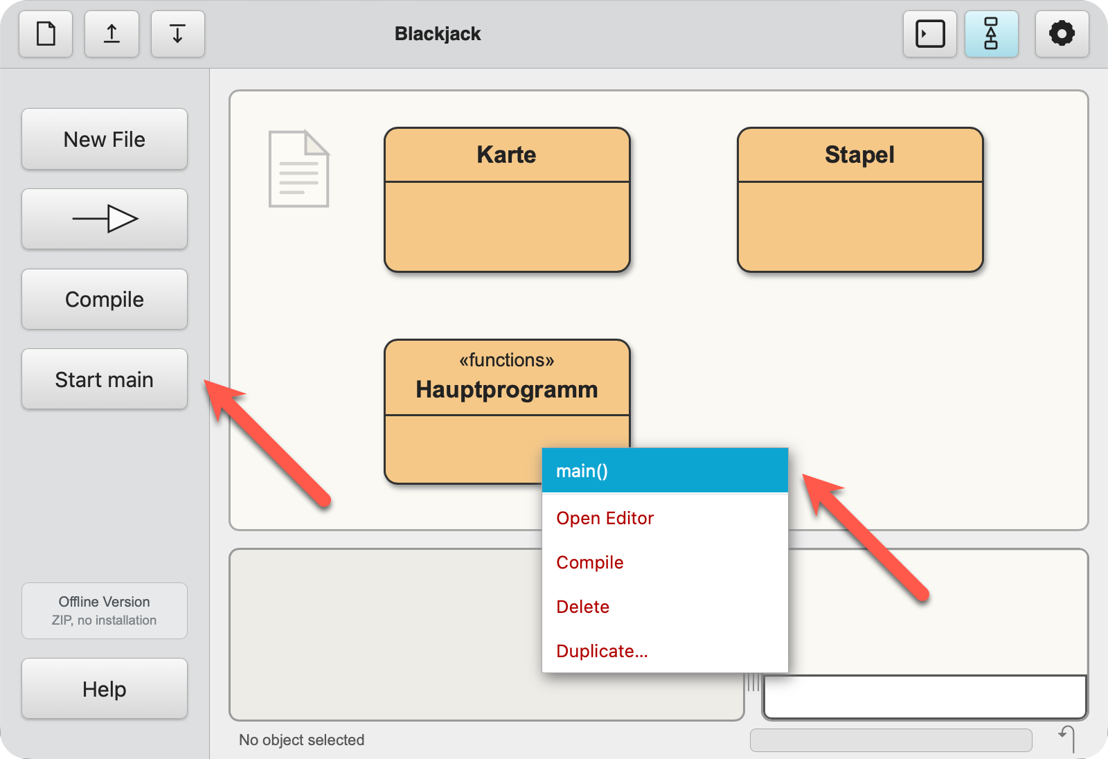 Hauptprogramm starten