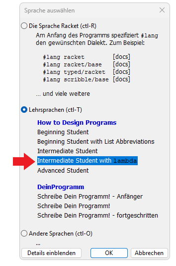 Versionsauwahl