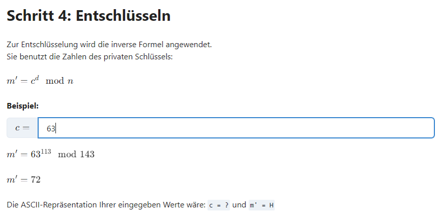 Screenshot: Entschl&uuml;sselung