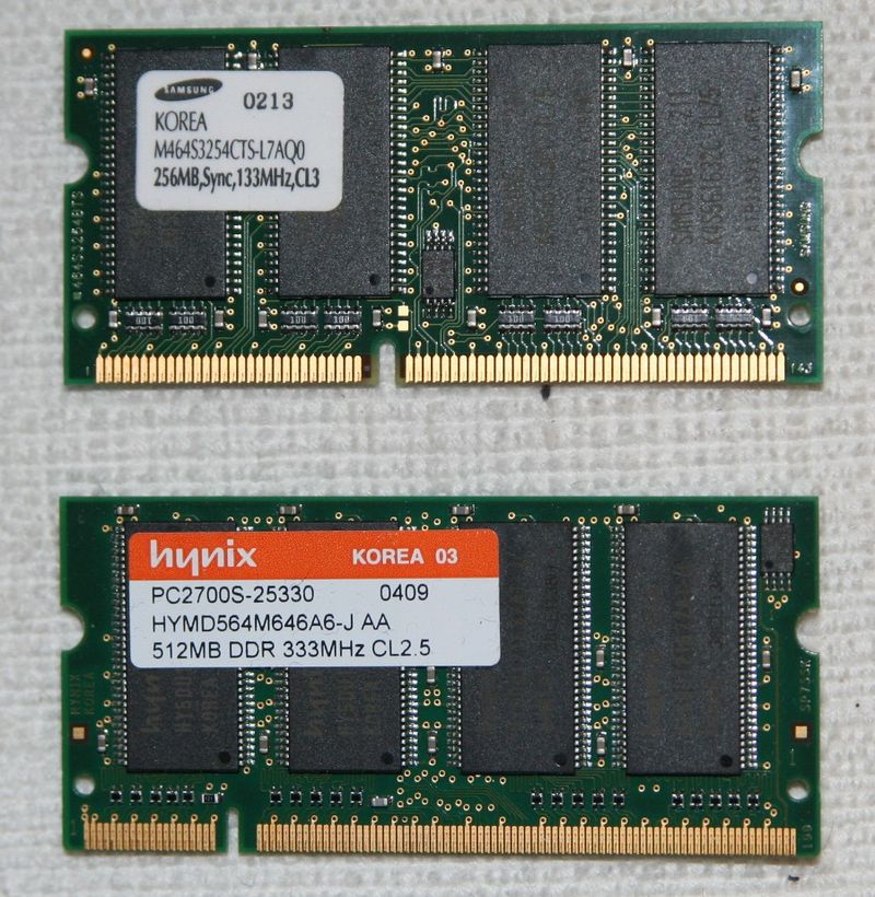 SD-RAM und DDR-RAM als Beispiel für Arbeitsspeicher