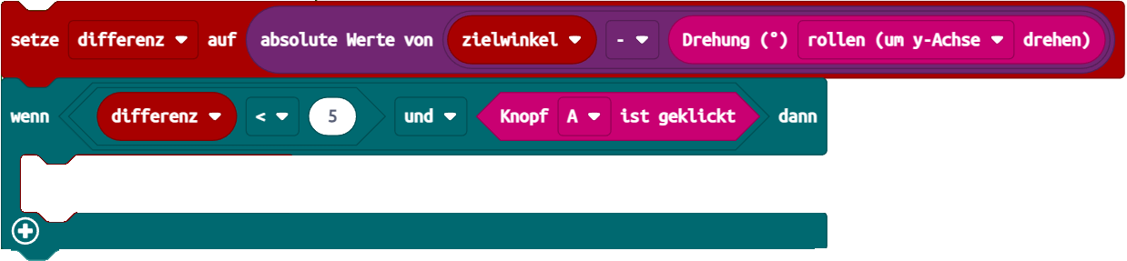 Screenshot Differenzbildung aus Zielwinkel und aktuellem Winkel