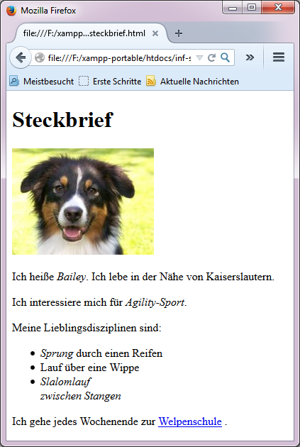 Webseite zum Quelltext