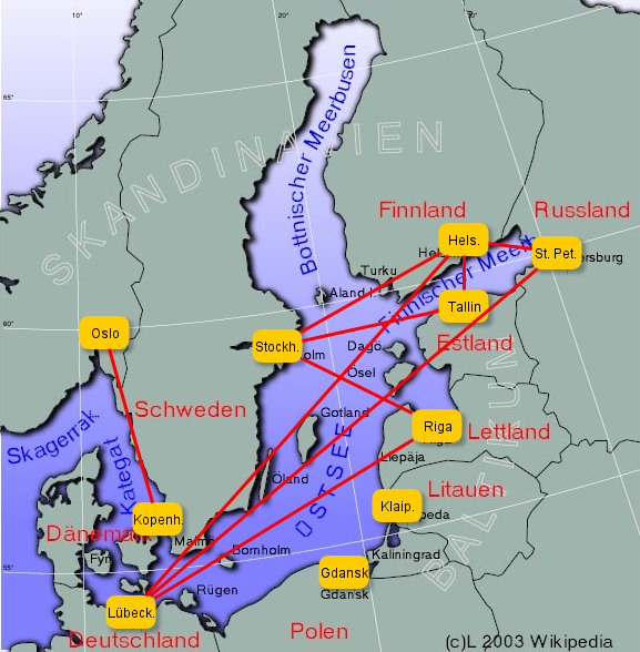 Fährverbindungen in der Ostsee