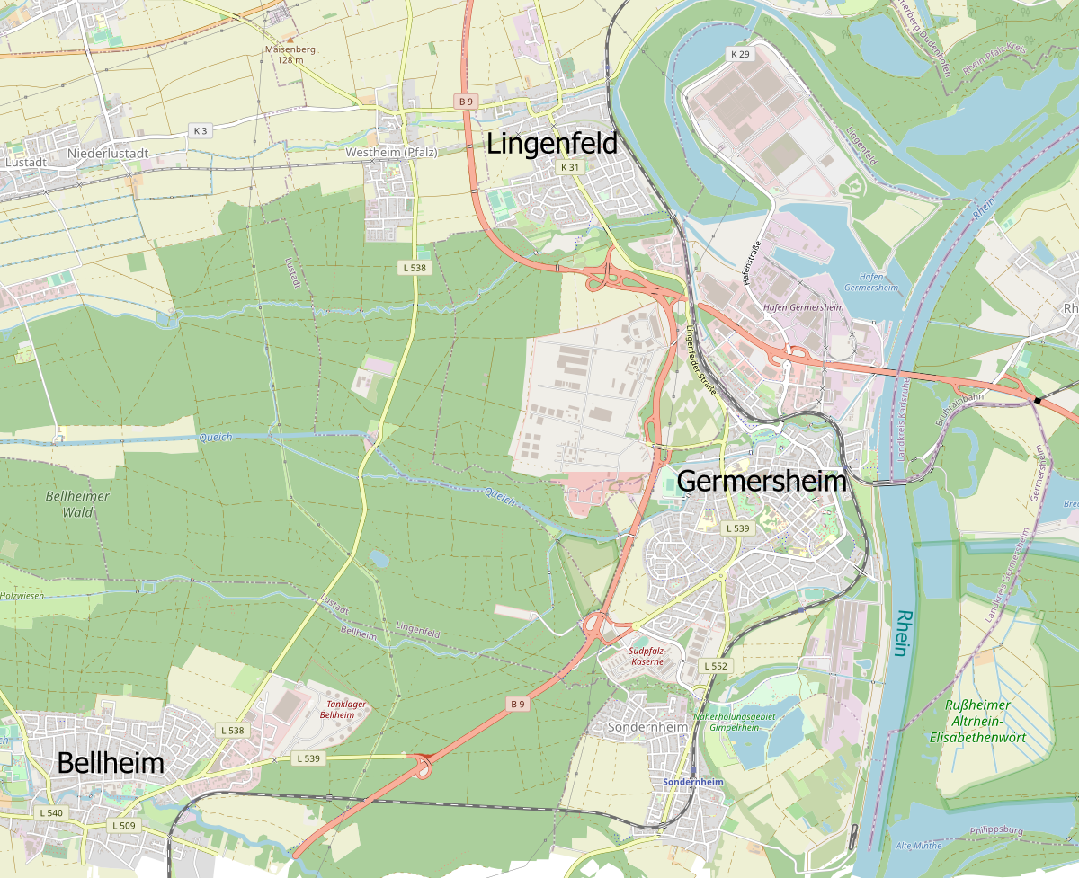 Germersheim mit Nachbarorten