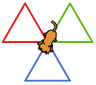 Figur aus drei Dreiecken