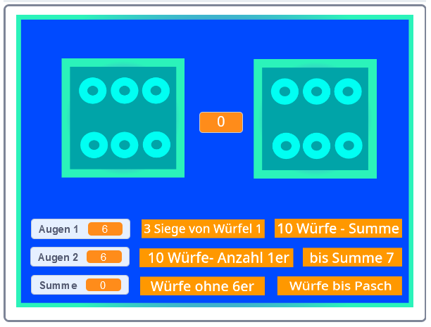 Screenshot Scratch-Würfel