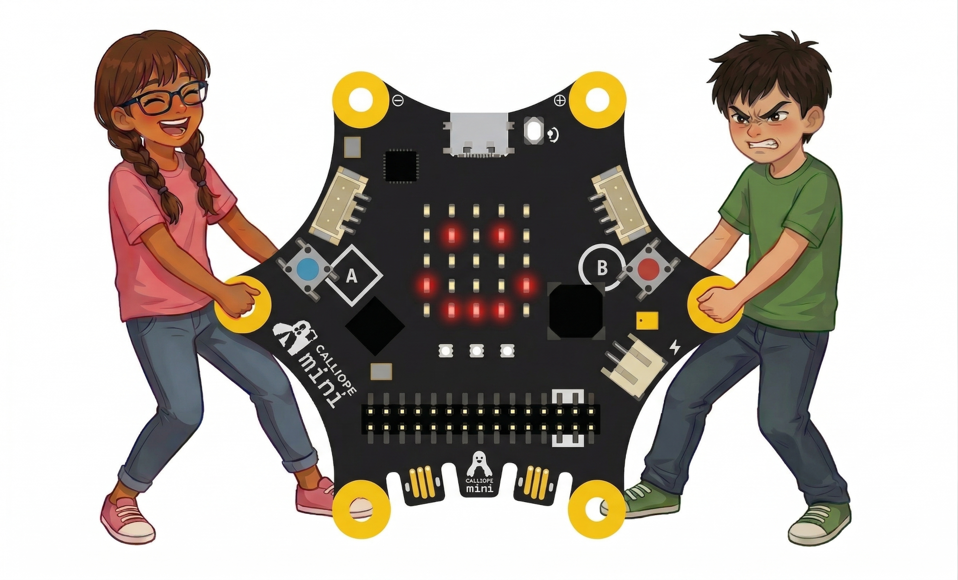 Calliope mit zwei Kindern
